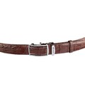 Ремінь-автомат CROCODILE LEATHER 18235 з натуральної шкіри крокодила (каймана) Коричневий картинка, зображення, фото