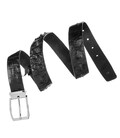 Ремень мужской CROCODILE LEATHER 18008 из натуральной кожи крокодила Черный фото, картинка, изображение