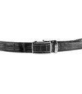 Ремень-автомат CROCODILE LEATHER 18236 из натуральной кожи крокодила (каймана) Черный фото, картинка, изображение