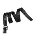 Ремень-автомат CROCODILE LEATHER 18236 из натуральной кожи крокодила (каймана) Черный фото, картинка, изображение