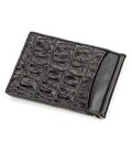 Зажим CROCODILE LEATHER 18169 из натуральной кожи крокодила Черный фото, картинка, изображение