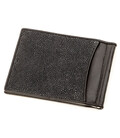 Зажим для денег STINGRAY LEATHER 18293 из натуральной кожи морского ската Черный фото, картинка, изображение