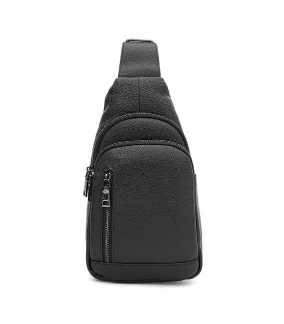 Чоловічий рюкзак через плече Borsa Leather K1328b-black картинка, зображення, фото