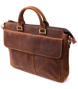 Шкіряний портфель для ноутбука роботи та документів Vintage 14066 Коричневий картинка, зображення, фото