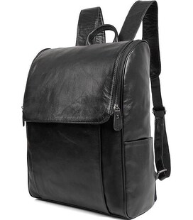 Шкіряний рюкзак для ноутбука роботи навчання та міста Vintage 14523 Чорний