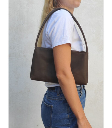 Шкіряна жіноча сумка хобо TARWA RC-hobo-4lx коричневий крейзі картинка, зображення, фото