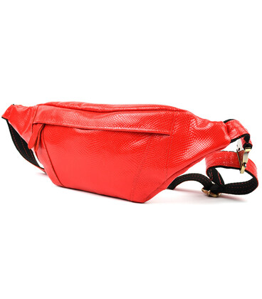 Шкіряна сумка бананка червона шкіра під змію TARWA GR-455-3md картинка, зображення, фото