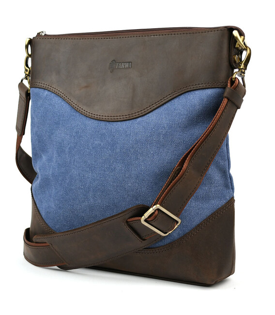 Чоловіча сумка, мікс парусина + шкіра RCk-1807-4lx бренду TARWA фото, картинка, изображение