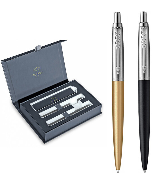 Набор ручек Parker JOTTER XL Matt Gold CT BP + Richmond Matt Black CT BP (2 шариковые ручки) фото, картинка, изображение