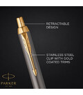 Ручка кулькова Parker IM Grey Lacquer GT BP блістер 21 136 картинка, зображення, фото