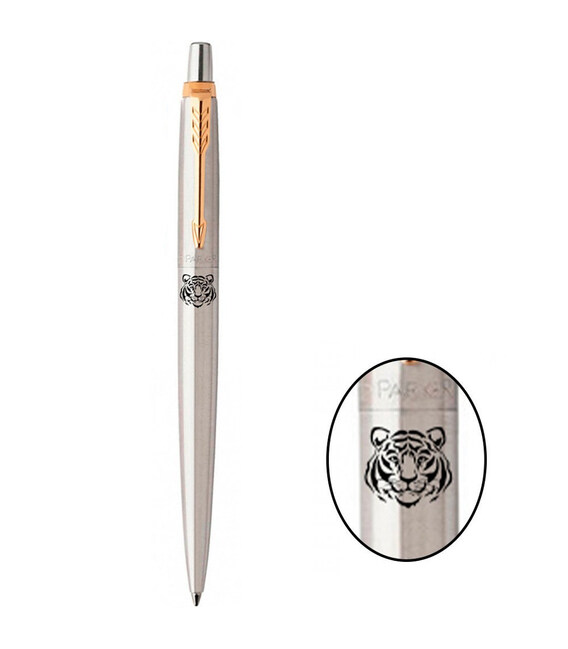 Ручка шариковая Parker JOTTER Stainless Steel GT BP Тигр 16032_Z101b фото