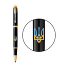 Набор Parker IM UKRAINE Black GT RB Пылающий Трезубец (ручка-роллер + блокнот Parker) фото, картинка, изображение