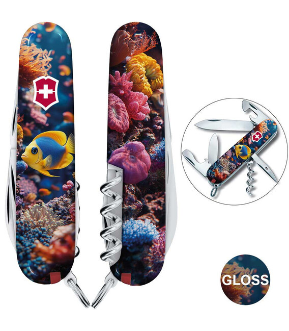 Складаний ніж Victorinox SPARTAN DESIGN Коралова рибка 1.3603.R2010pk - картинка, зображення, фото ножа