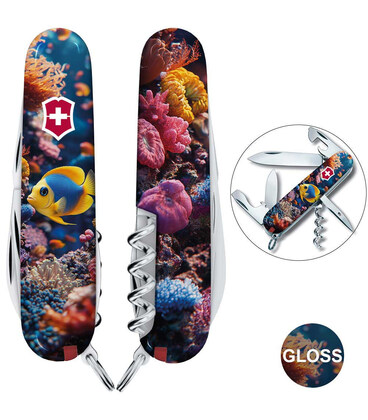 Складной нож Victorinox SPARTAN DESIGN Коралловая рыбка 1.3603.R2010pk фото, картинка, изображение