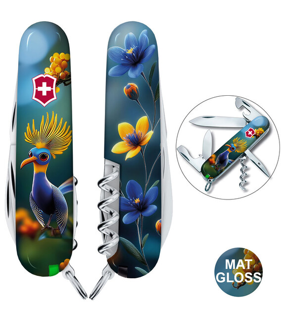 Складаний ніж Victorinox SPARTAN DESIGN Райська синя пташка 1.3603.3.R2090pk - картинка, зображення, фото ножа