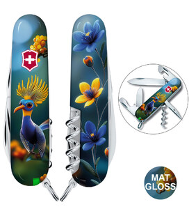 Складной нож Victorinox SPARTAN DESIGN Райская синяя птичка 1.3603.3.R2090pk фото, картинка, изображение