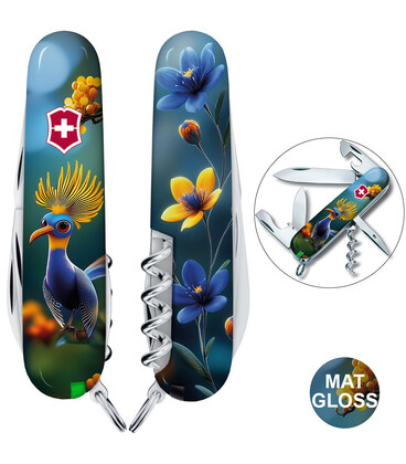Складной нож Victorinox SPARTAN DESIGN Райская синяя птичка 1.3603.3.R2090pk фото, картинка, изображение