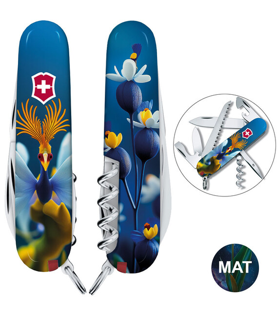 Складаний ніж Victorinox CAMPER DESIGN Фантастична пташка 1.3613.3.R2100pk - картинка, зображення, фото ножа