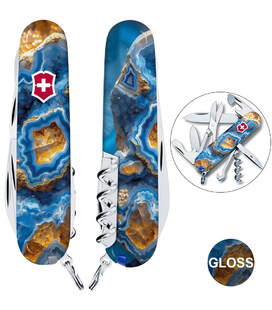 Складной нож Victorinox CLIMBER DESIGN Голубой агат 1.3703.3.R2030pk фото, картинка, изображение