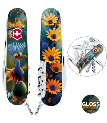 Складной нож Victorinox CLIMBER DESIGN Яркая птичка 1.3703.3.R2110pk фото, картинка, изображение