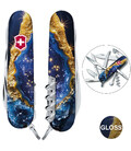 Складной нож Victorinox HUNTSMAN DESIGN Золотисто-голубой кристалл 1.3713.3.R2040pk фото, картинка, изображение