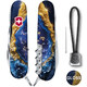 Складаний ніж Victorinox HUNTSMAN DESIGN Золотисто-блакитний кристал 1.3713.3.R2040pk - картинка, зображення, фото ножа
