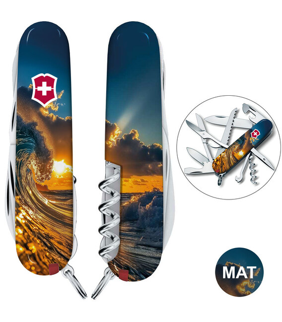 Складной нож Victorinox HUNTSMAN DESIGN Солнечная волна 1.3713.3.R2080pk фото, картинка, изображение