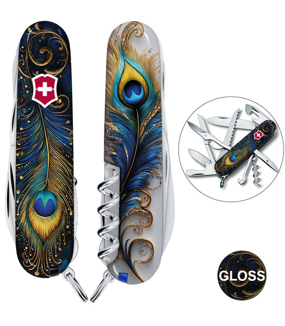 Складаний ніж Victorinox HUNTSMAN DESIGN Дивовижне перо 1.3713.3.R2120pk - картинка, зображення, фото ножа