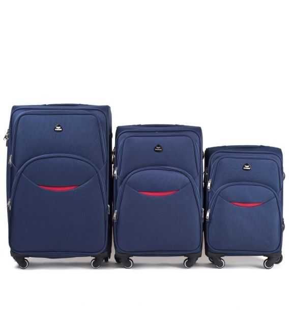 Набір Валіз Wings 1708 синій 4 колесний картинка, зображення, фото