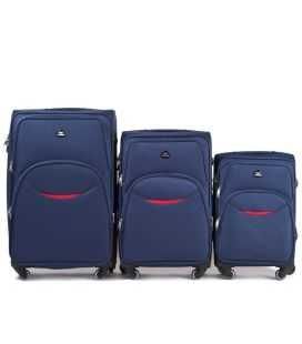 Набір Валіз Wings 1708 синій 4 колесний картинка, зображення, фото