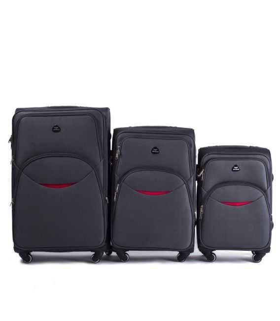 Набір Валіз Wings 1708 графітовий 4 колесний - картинка, зображення, фото валізи