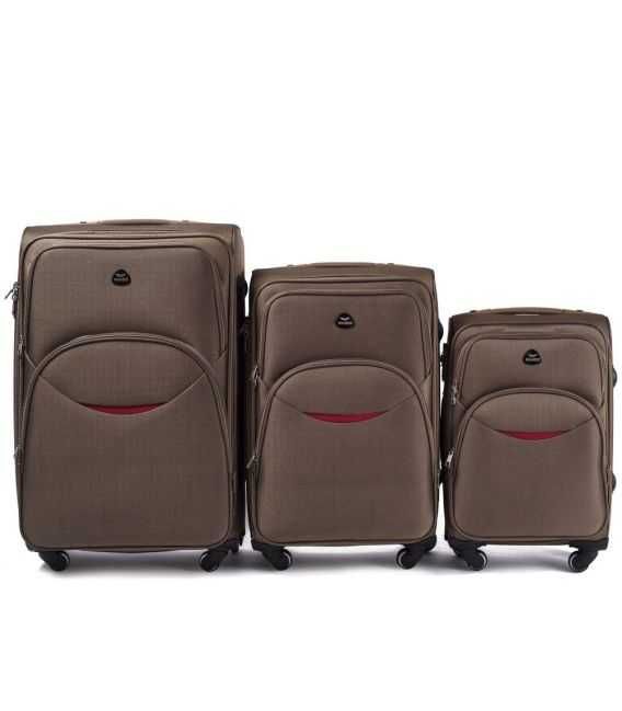 Набір Валіз Wings 1708 шампань 4 колесний - картинка, зображення, фото валізи