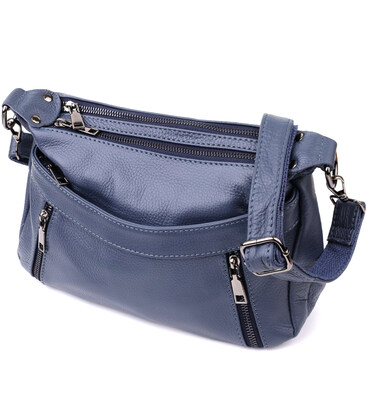 Жіноча сумка з натуральної шкіри Vintage 23019 Синій картинка, зображення, фото