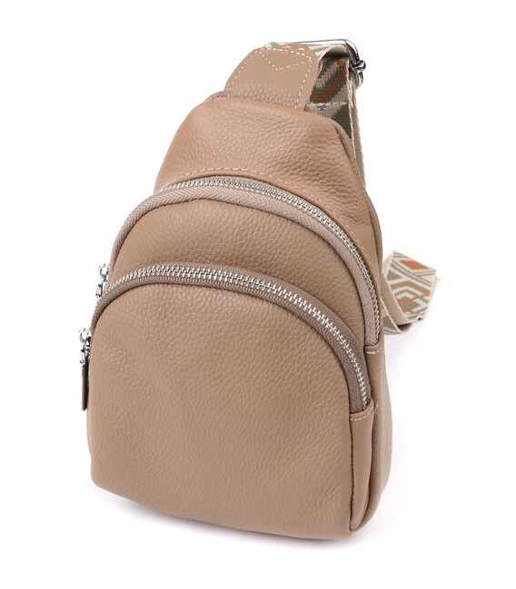 Слінг сумка з натуральної шкіри для жінок Vintage 22939 Бежевий картинка, зображення, фото