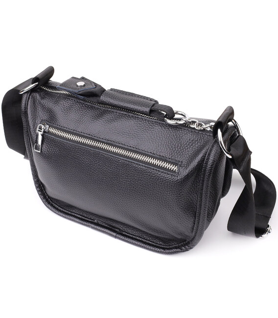 Напівкругла сумка для жінок із натуральної шкіри Vintage 22905 Чорний картинка, зображення, фото