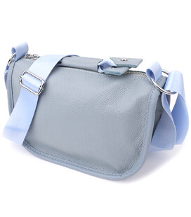 Напівкругла сумка для жінок з натуральної шкіри Vintage 22908 Сіро-блакитний картинка, зображення, фото