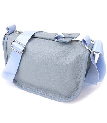 Напівкругла сумка для жінок з натуральної шкіри Vintage 22908 Сіро-блакитний картинка, зображення, фото