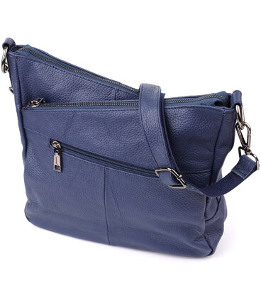 Сумка для жінок на два відділення з натуральної шкіри Vintage 23013 Синій картинка, зображення, фото
