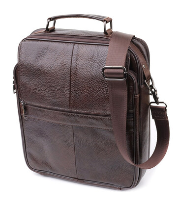 Деловая мужская сумка из натуральной кожи Vintage 23027 Коричневый фото, картинка, изображение