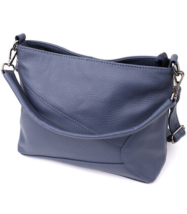 Жіноча сумка на два відділення з натуральної шкіри Vintage 23016 Синій картинка, зображення, фото
