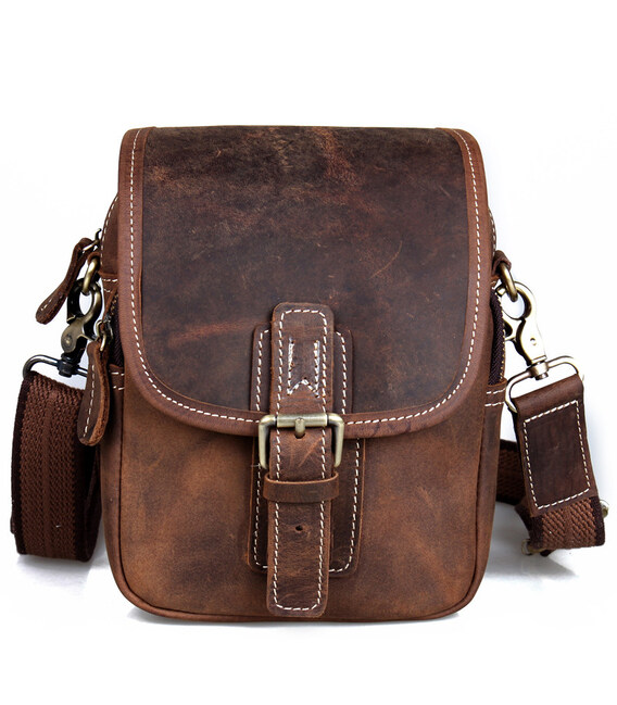 Вінтажна шкіряна сумка (чохол) на плечі, на пояс в ретро стилі Tiding tid30063br картинка, зображення, фото