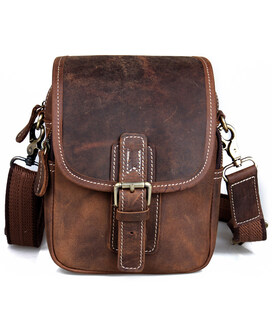 Вінтажна шкіряна сумка (чохол) на плечі, на пояс в ретро стилі Tiding tid30063br картинка, зображення, фото