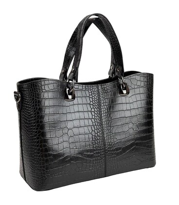 Чорна шкіряна жіноча сумка середніх розмірів Firenze Italy F-IT-5454A-CR картинка, зображення, фото