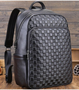 Рюкзак чоловічий шкіряний 30х41х12, міський наплічник для ноутбука та документів Tiding Bag 63989 чорний картинка, зображення, ф