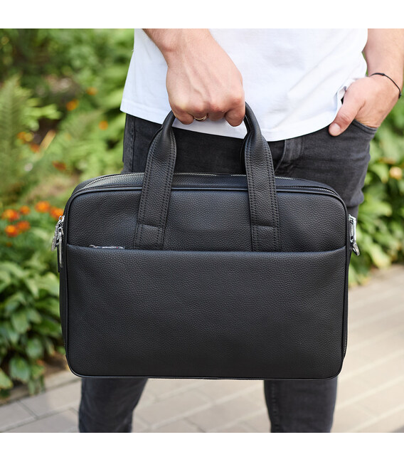 Мужской портфель на плечо 40х28х10, офисный кожаный мессенджер, мужская деловая сумка для города, черный фото, картинка, изображ