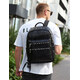 Міський чоловічий рюкзак із натуральної шкіри 41х30х17, наплічна сумка для ноутбука та документів, чорний картинка, зображення,