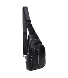 Чоловічий шкіряний рюкзак через плече Keizer K15055-black картинка, зображення, фото