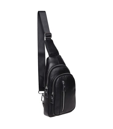 Чоловічий шкіряний рюкзак через плече Keizer K15055-black картинка, зображення, фото