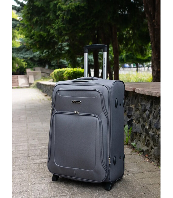 Чемодан Wings 2502 Mini серый 2 колесный фото, картинка, изображение