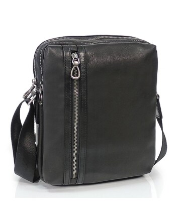 Мужской средний черный мессенджер Tiding Bag S-JMD10-8153A фото, картинка, изображение